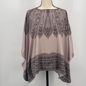 The Muses Lounge Womens‎ Blouse Multicolor Waterfall Boho Poncho Blouse XS/S New